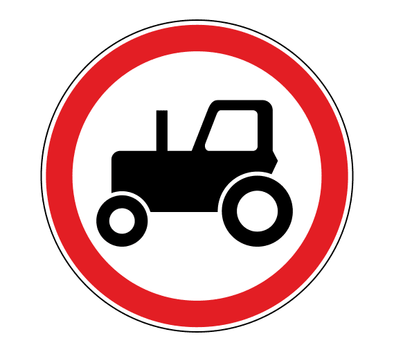 Знак 3.6 Движение тракторов запрещено
