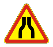 Знак 1.20.1 Сужение дороги (Временный)
