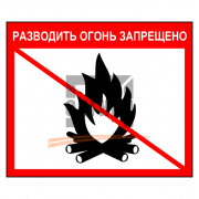 Знак 1.9 Разводить огонь запрещено 