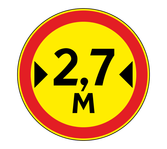 Знак 3.14 Ограничение ширины (Временный)