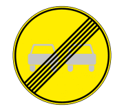 Знак 3.21 Конец запрещения обгона (Временный)
