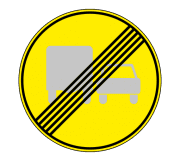 Знак 3.23 Конец запрещения обгона грузовым автомобилям (Временный)