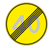 Знак 3.25 Конец ограничения максимальной скорости (Временный)