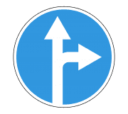 Знак 4.1.4 Движение прямо или направо
