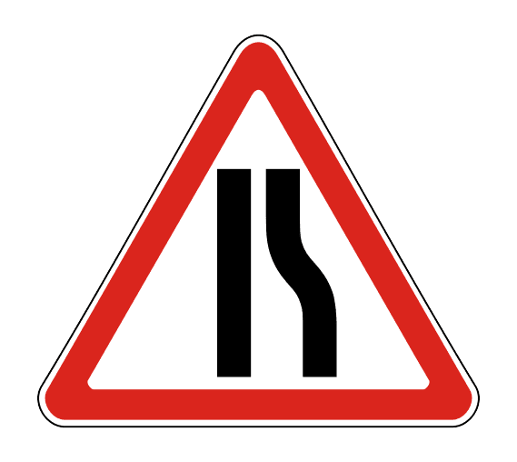 Знак 1.20.2 Сужение дороги 