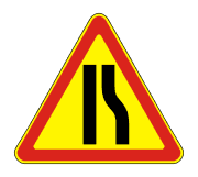 Знак 1.20.2 Сужение дороги (Временный)