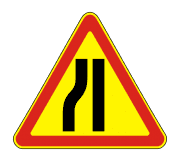 Знак 1.20.3 Сужение дороги (Временный)