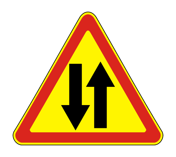 Знак 1.21 Двустороннее движение (Временный)