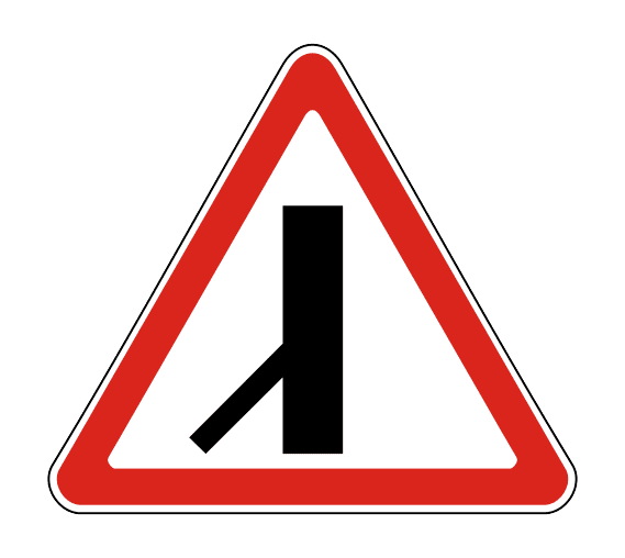 Знак 2.3.7 Примыкание второстепенной дороги 