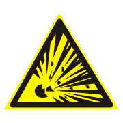 Знак W02 "Взрывоопасно"