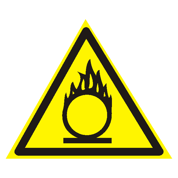 Знак W11 "Пожароопасно. Окислитель"