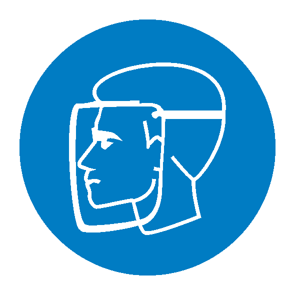 Знак М08 "Работать в защитном щитке"