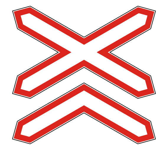 Знак 1.3.2  Многопутная железная дорога