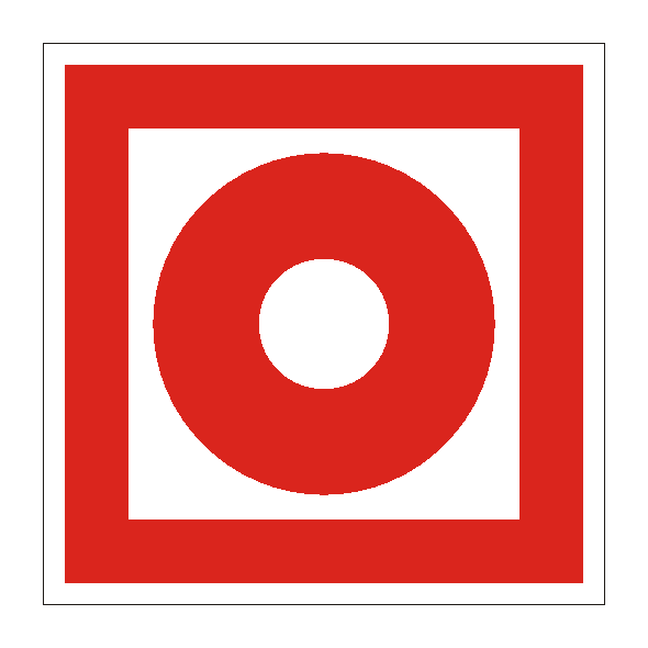 Знак F10 "Кнопка включения установок (систем) пожарной автоматики"